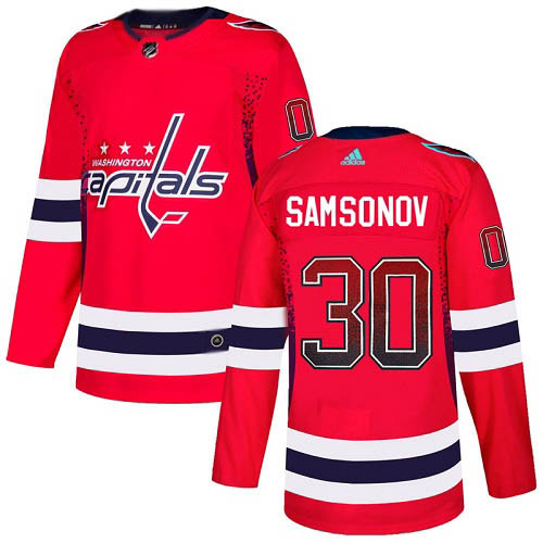 Men Adidas Washington Capitals 30 Ilya Samsonov Red Home Authentic Drift Fashion Stitched NHL Jersey